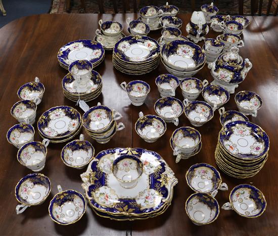 An extensive Victorian Coalport style porcelain teaset